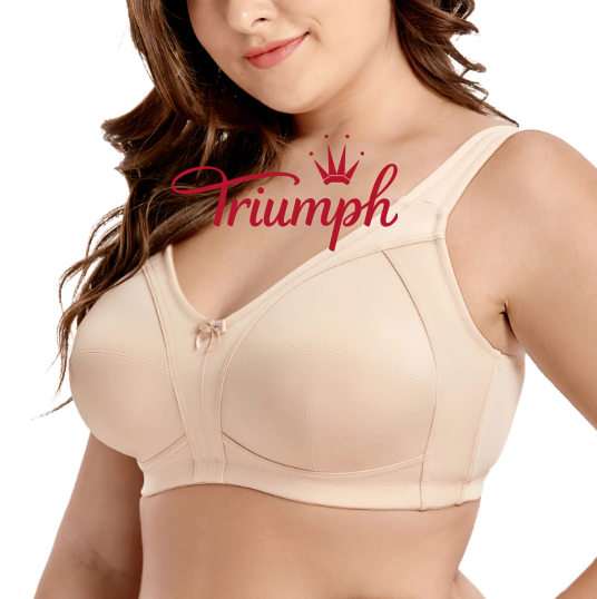 Triumph –(3 ks)Dámská bezdrátová vycpaná podpůrná podprsenka s plným krytím větší velikosti